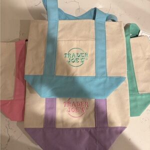 Blue and Pink Totes with Pastel Accents
